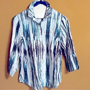 Peck & Peck button fitted linen blouse - size L